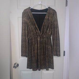 Gold Long Sleeve Dress